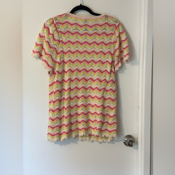 Torrid NWOT Pointelle Knit Crochet Pullover Flutter Sleeve Sweater Plus Size 2 - Picture 7 of 11